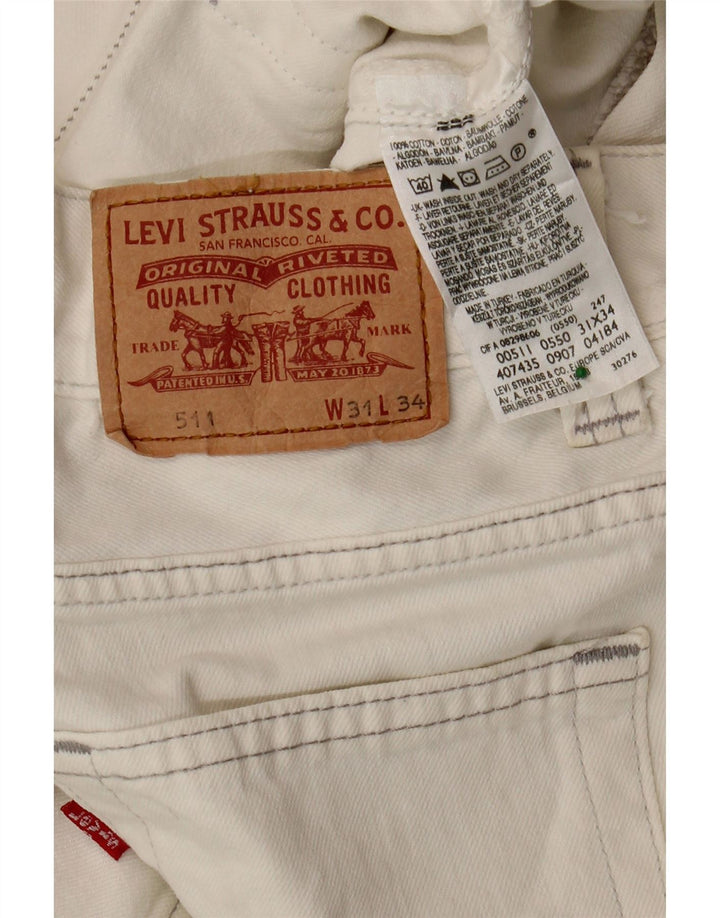 LEVI'S Jean Slim 511 Homme W31 L34 Blanc Cassé Coton