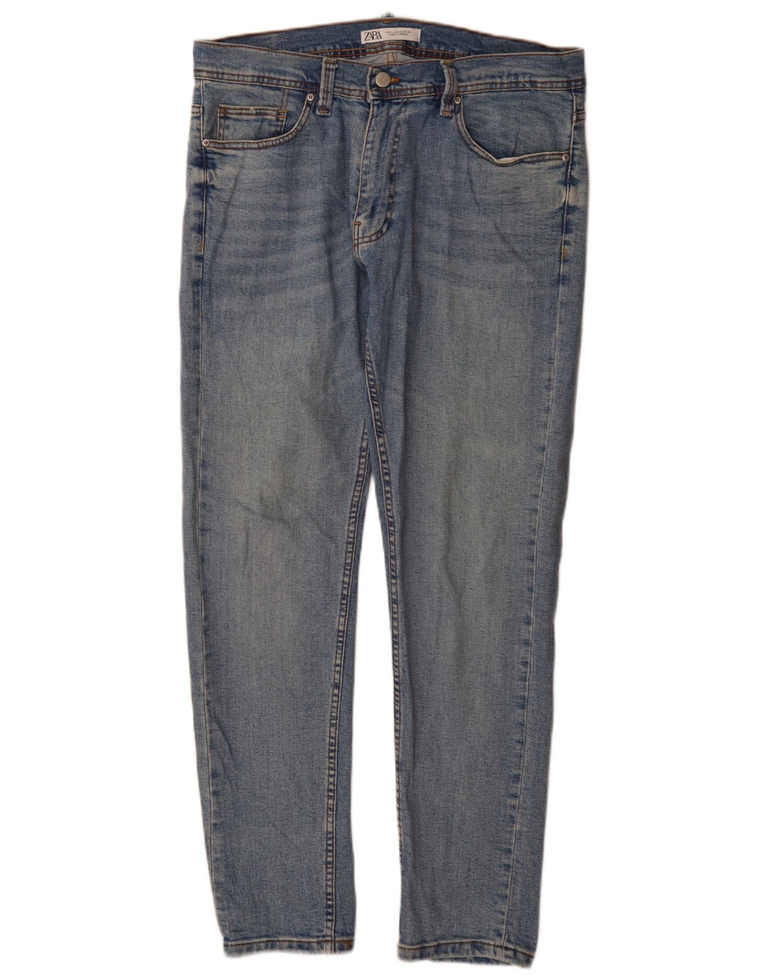 Zara Jean Slim Homme EU 44 Large W34 L32 Bleu Coton