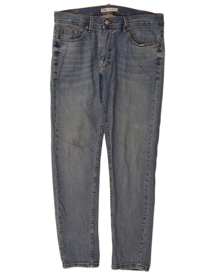 Zara Jean Slim Homme EU 44 Large W34 L32 Bleu Coton