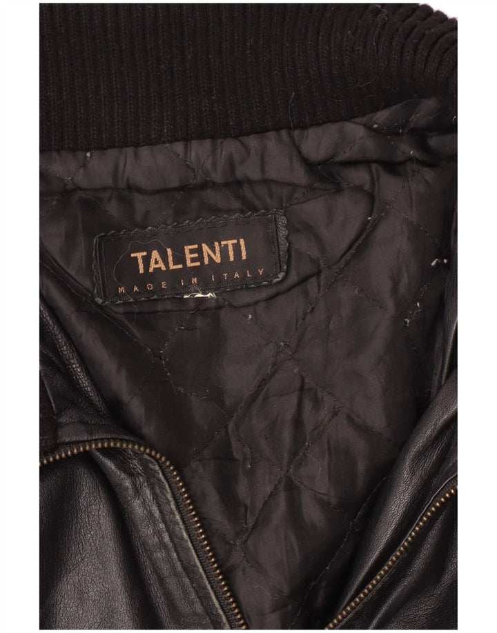Talenti Veste en cuir pour femme UK 14 Large Noir
