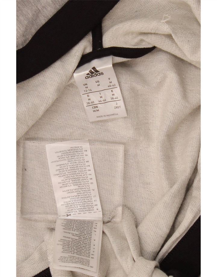 ADIDAS Pull cardigan à capuche pour femme UK 12/14 Gris moyen Colourblock