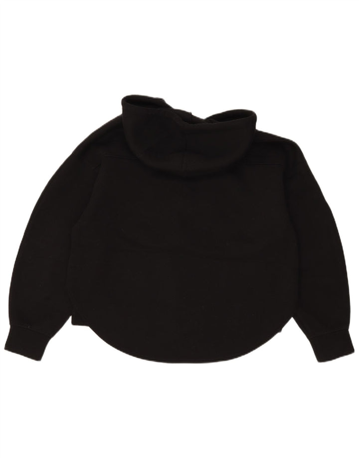 Zara Pull à capuche zippé surdimensionné pour femme UK 10 Petit polyester noir