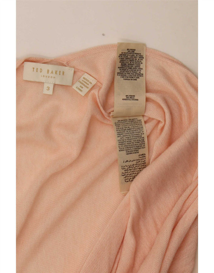 Ted Baker Cardigan long surdimensionné pour femme Taille 3 Rose moyen
