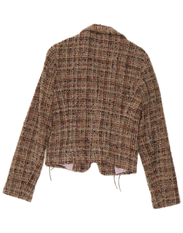 Max & Co. Veste Blazer Femme UK 10 Petite Laine Mouchetée Beige