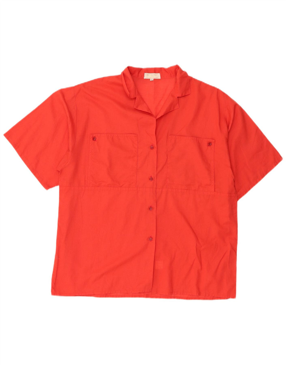 chemise à manches courtes femme vintage IT 46 Grand coton rouge