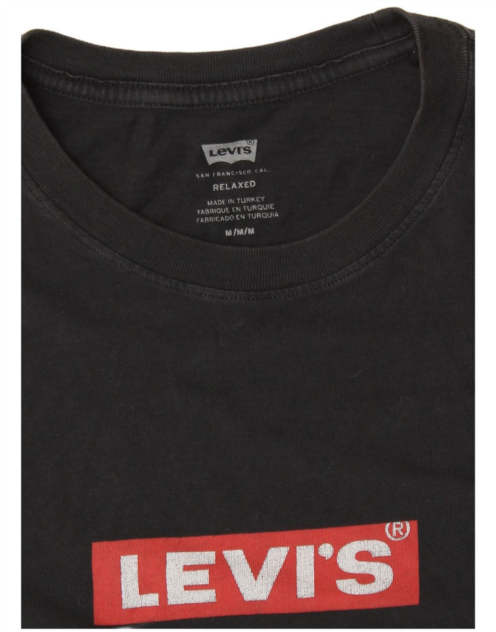 LEVI'S Mens Relaxed Graphic T-Shirt Top Medium Black