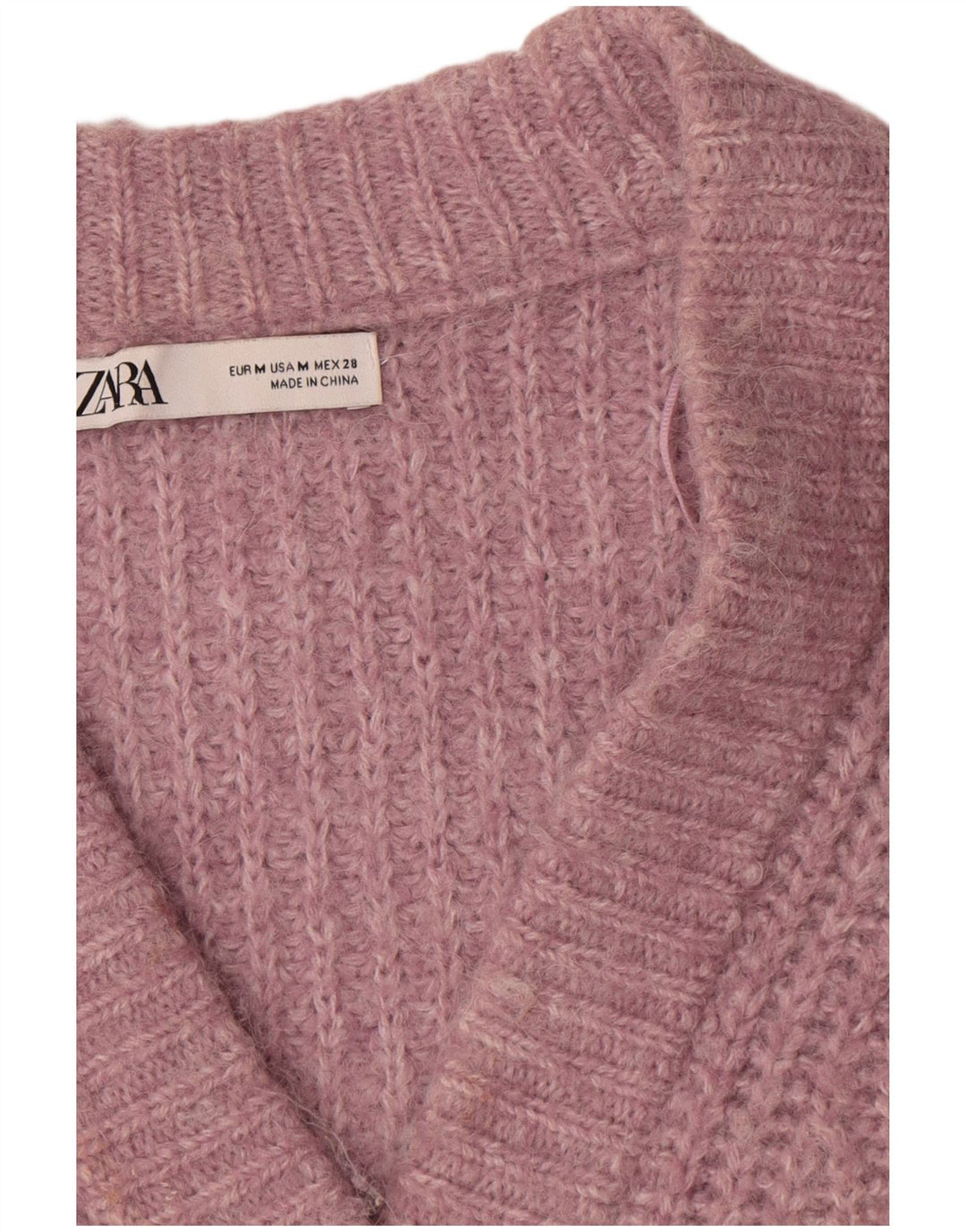 Zara Cardigan surdimensionné pour femme UK 14 Polyester rose moyen