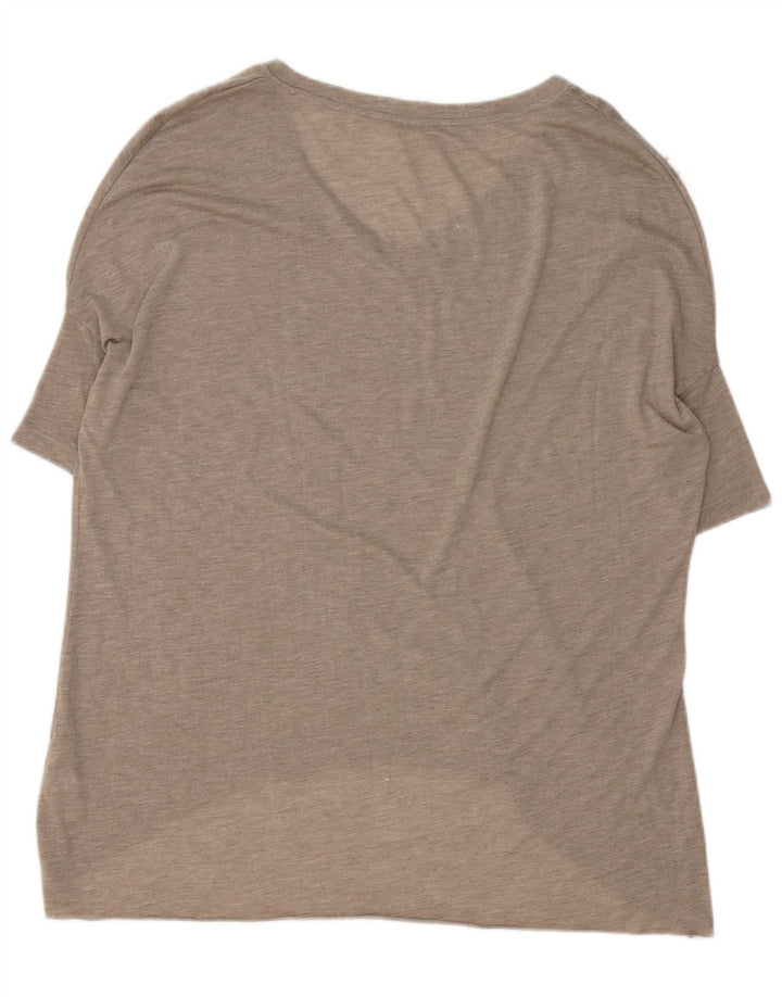 Zara Femme T-Shirt Oversize Top UK 10 Petit Beige Polyester