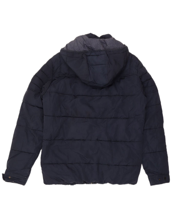 Jack & Jones Veste matelassée à capuche pour homme UK 40 Large Bleu marine