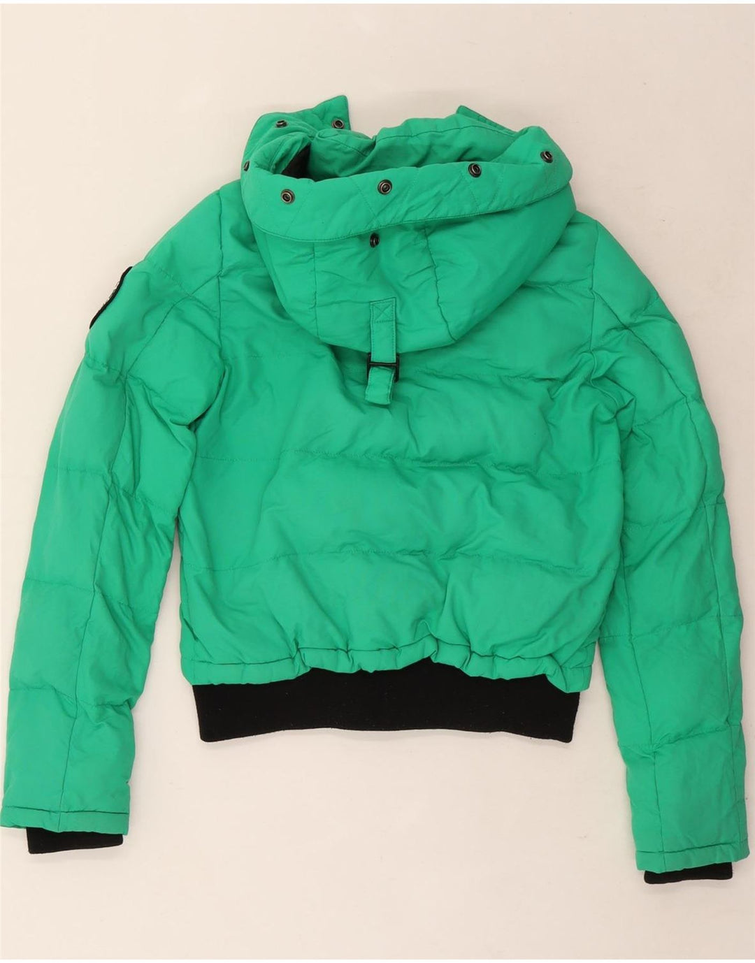 Superdry Veste matelassée surdimensionnée à capuche pour femme UK 8 Small Vert Colourblock