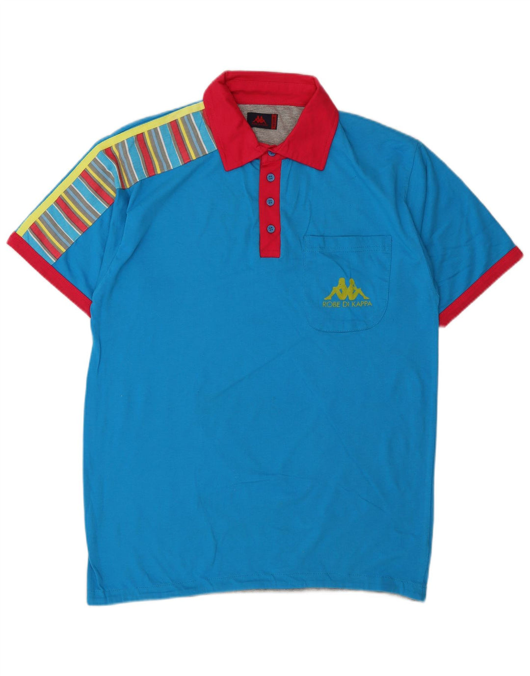 Kappa Polo Homme Bleu Moyen Rayé Coton