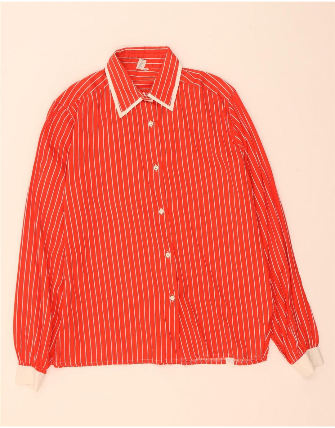 chemise femme vintage IT 44 Coton à fines rayures rouge moyen