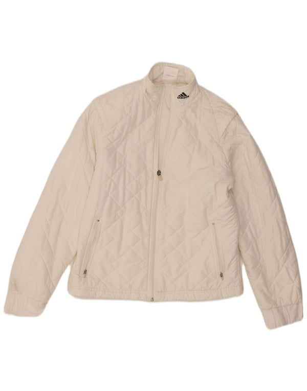 Adidas Veste matelassée pour femme UK 14 Polyester blanc moyen