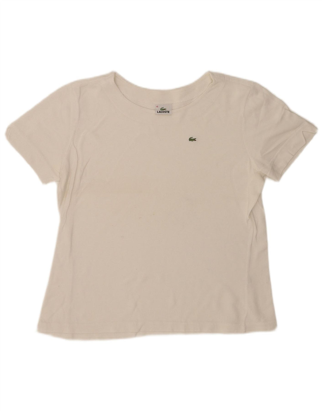 Lacoste T-Shirt Femme Top Taille 46 XL Coton Blanc
