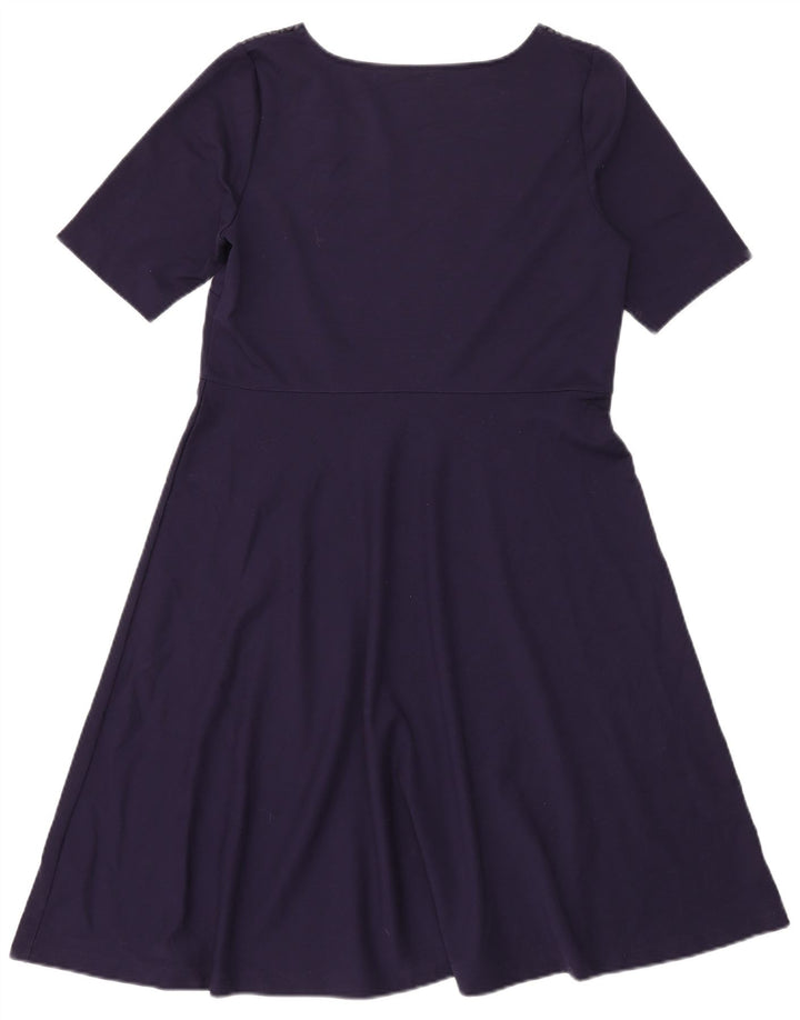 MARKS & SPENCER Robe trapèze pour femme UK 44 Bleu marine moyen à fleurs