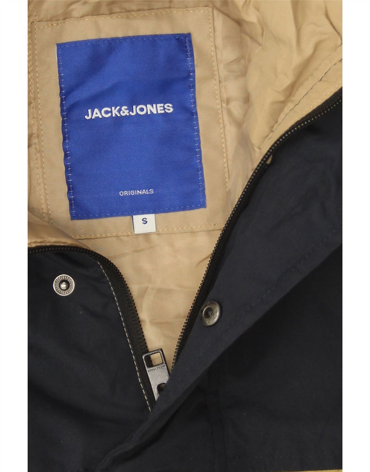 Jack & Jones Veste coupe-vent graphique pour homme UK 36 Small Beige Colourblock