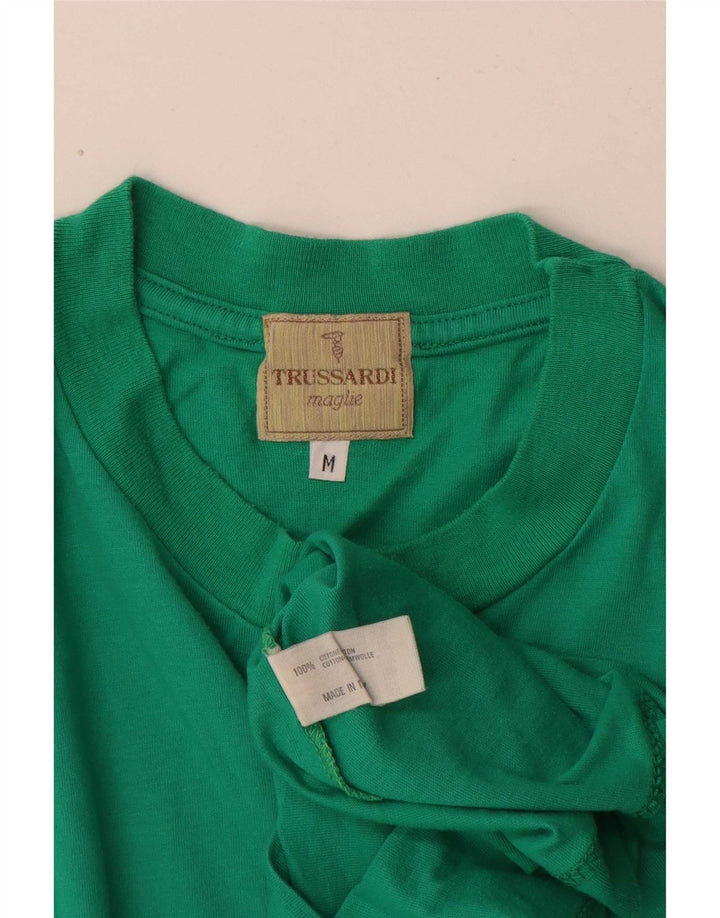 Trussardi T-Shirt Graphique Top Vert Moyen Coton |