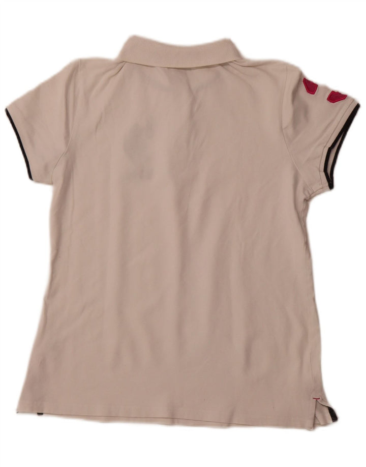 US POLO ASSN Polo graphique pour femme UK 18 XL en coton blanc