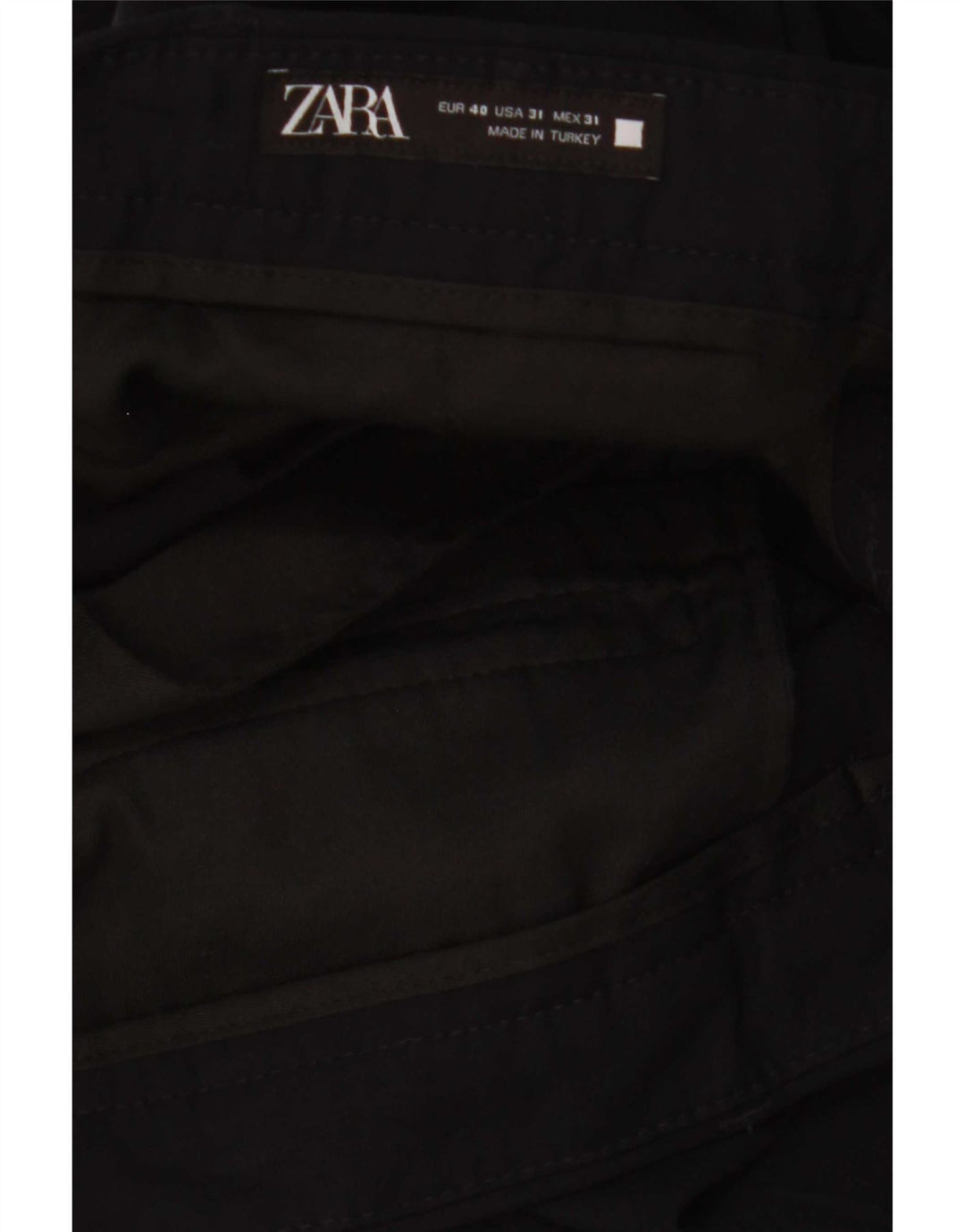 Zara Pantalon Chino Slim Homme EU 40 Medium W31 L29 Noir