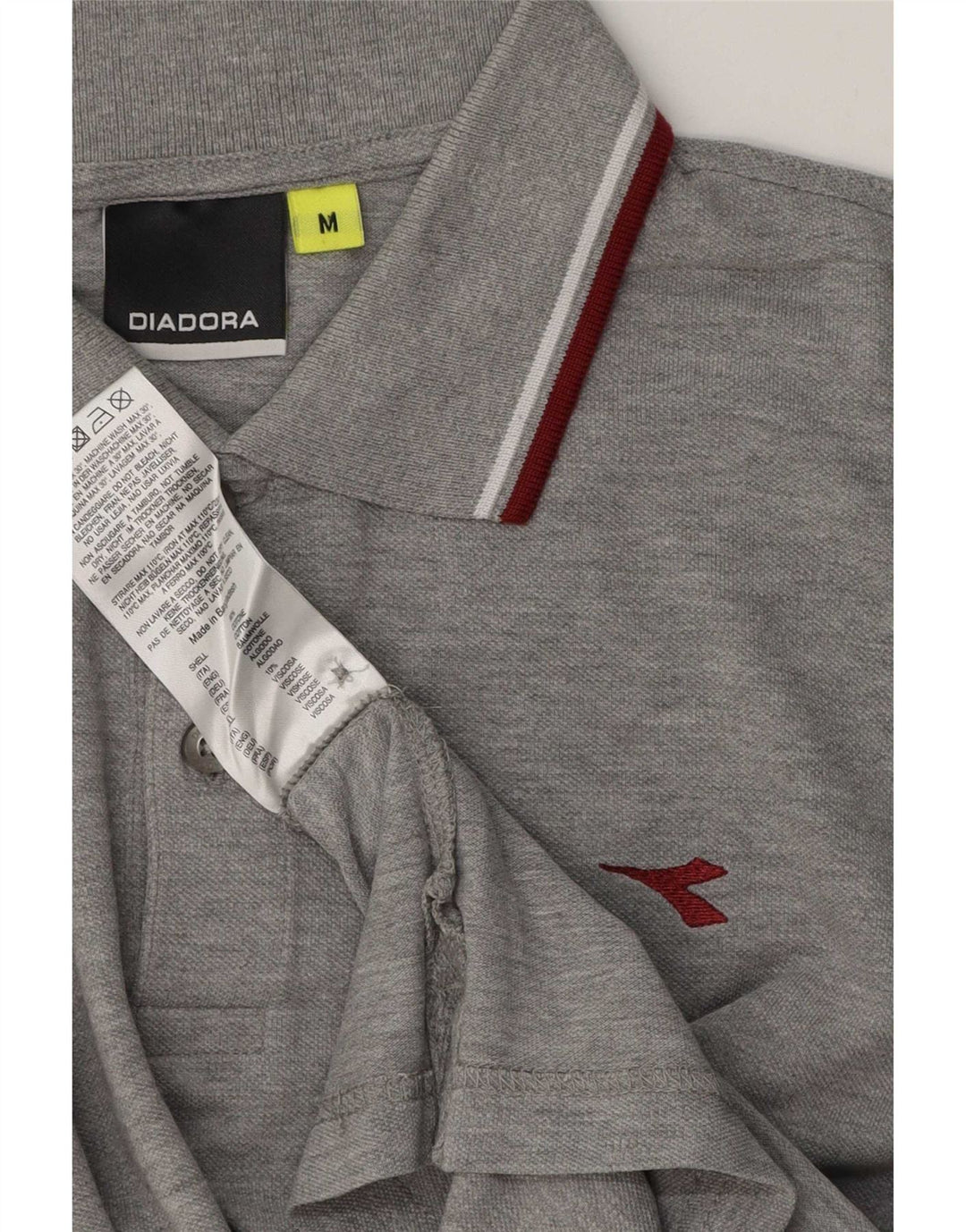 Diadora Polo Regular Fit Homme Gris Moyen Coton