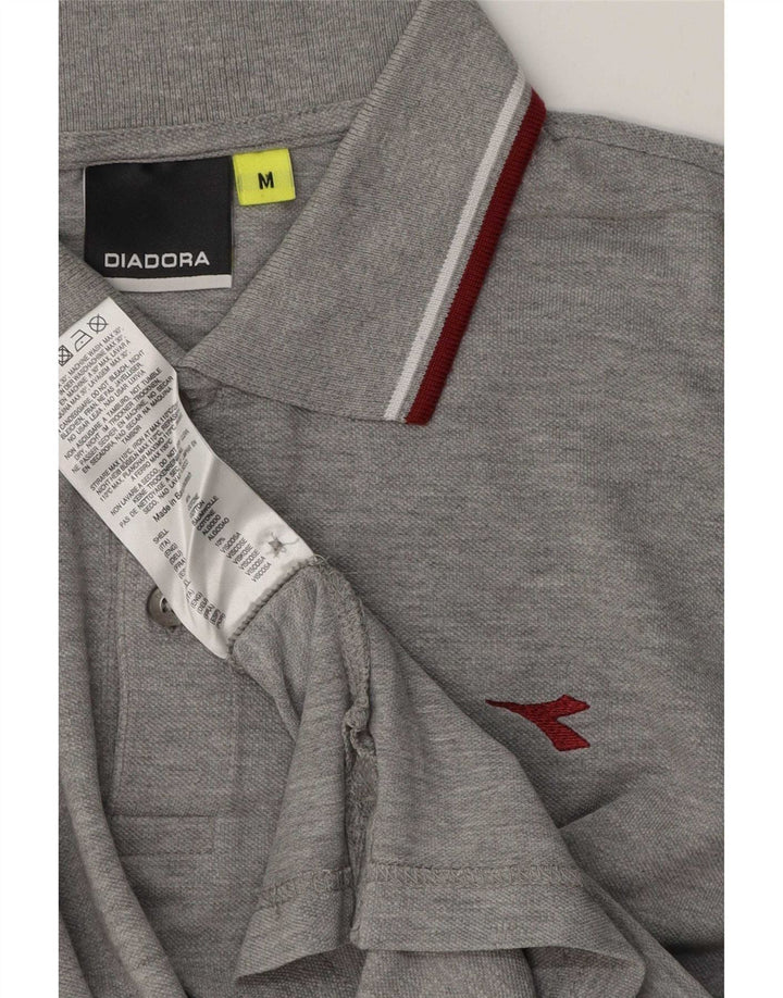 Diadora Polo Regular Fit Homme Gris Moyen Coton