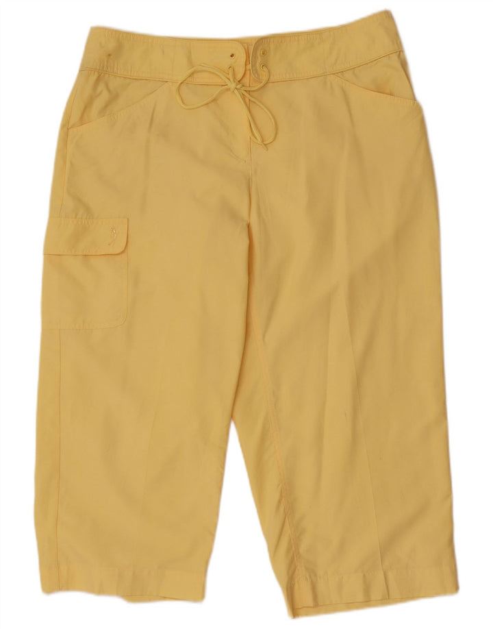 Izod Pantalon cargo capri pour femme US 12 Large W34 L22 Jaune Polyester