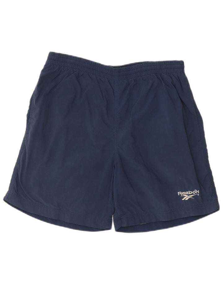 Reebok Short de Sport Homme Large Bleu Marine Nylon