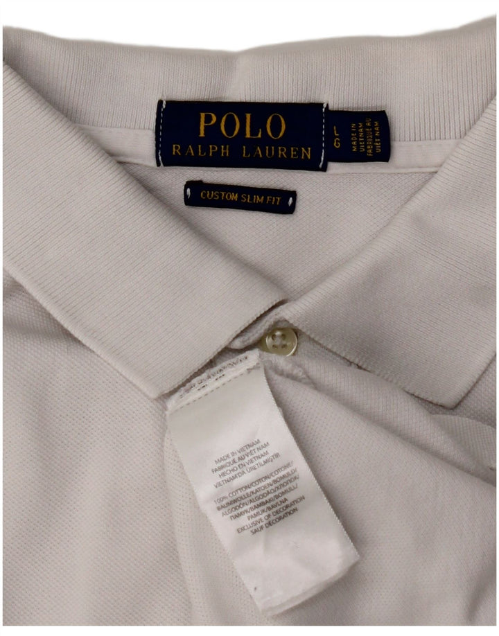 POLO RALPH LAUREN Polo Slim Fit personnalisé pour hommes en coton blanc grand