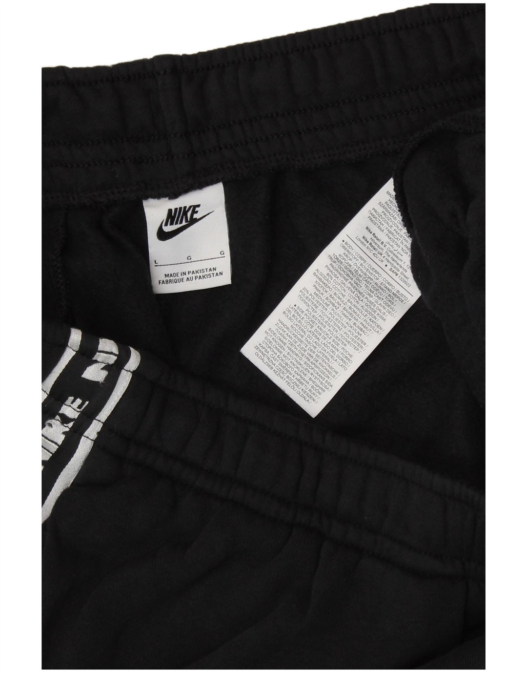 NIKE Pantalon de survêtement graphique pour femme Joggers UK 16 Large Noir Coton