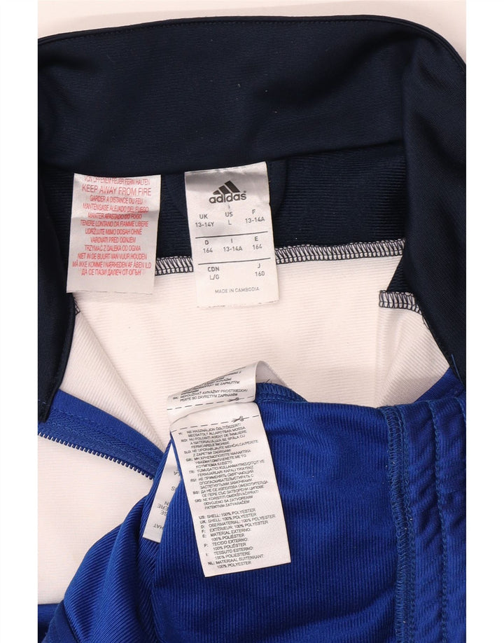 Adidas Veste de Survêtement Garçon 13-14 Ans Bleu Colorblock Polyester
