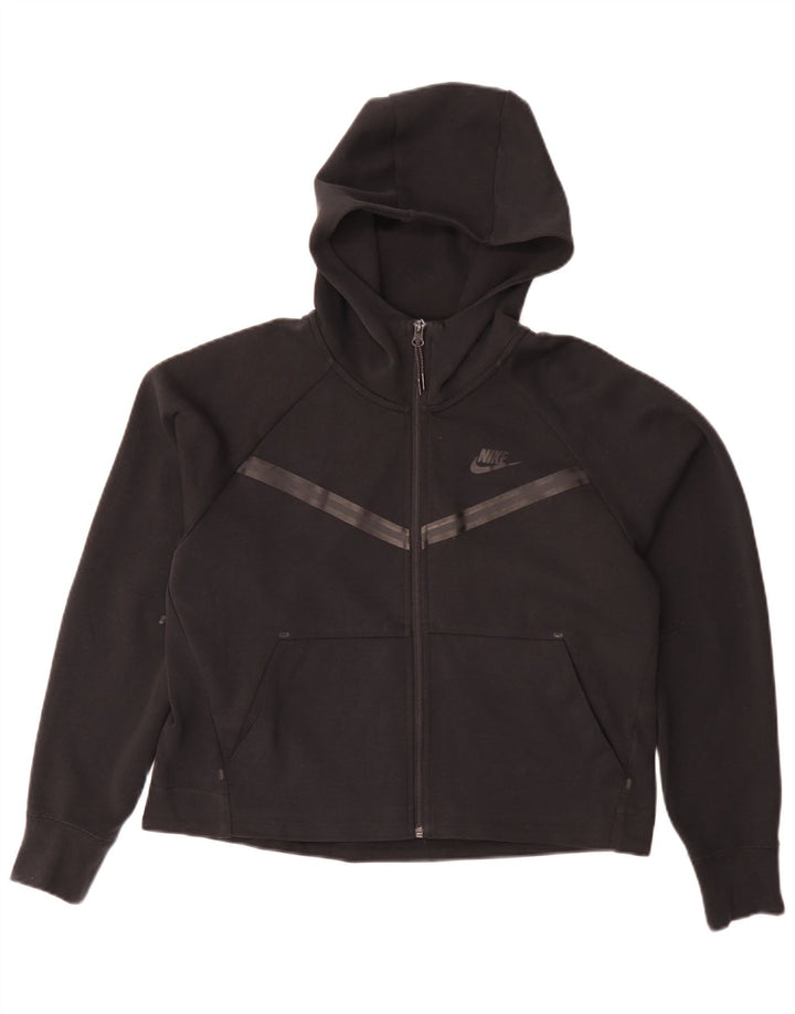 Nike Pull à capuche zippé surdimensionné pour femme UK 10 Petit Noir