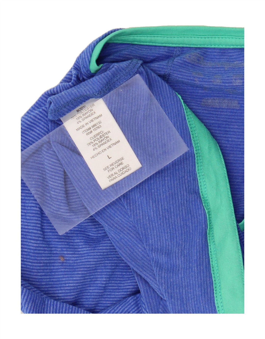 CHAMPION Womens Top Long Sleeve UK 14 Large Blue Pinstripe Polyester Vintage Champion and Second-Hand Champion from Messina Hembry 