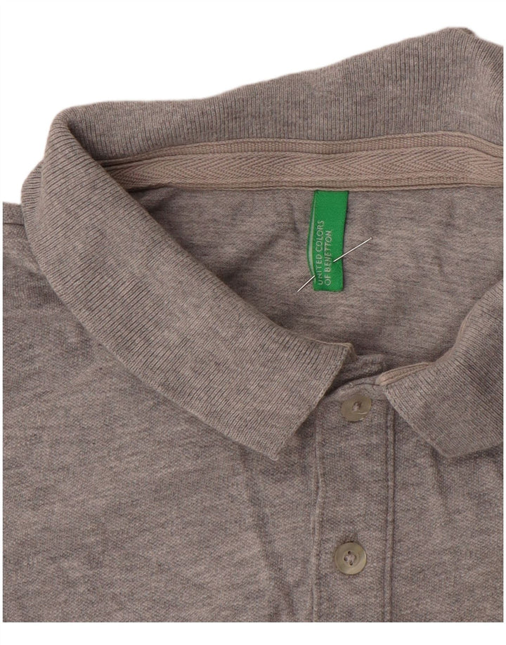 Benetton Polo Homme UK 14 Gris Moyen
