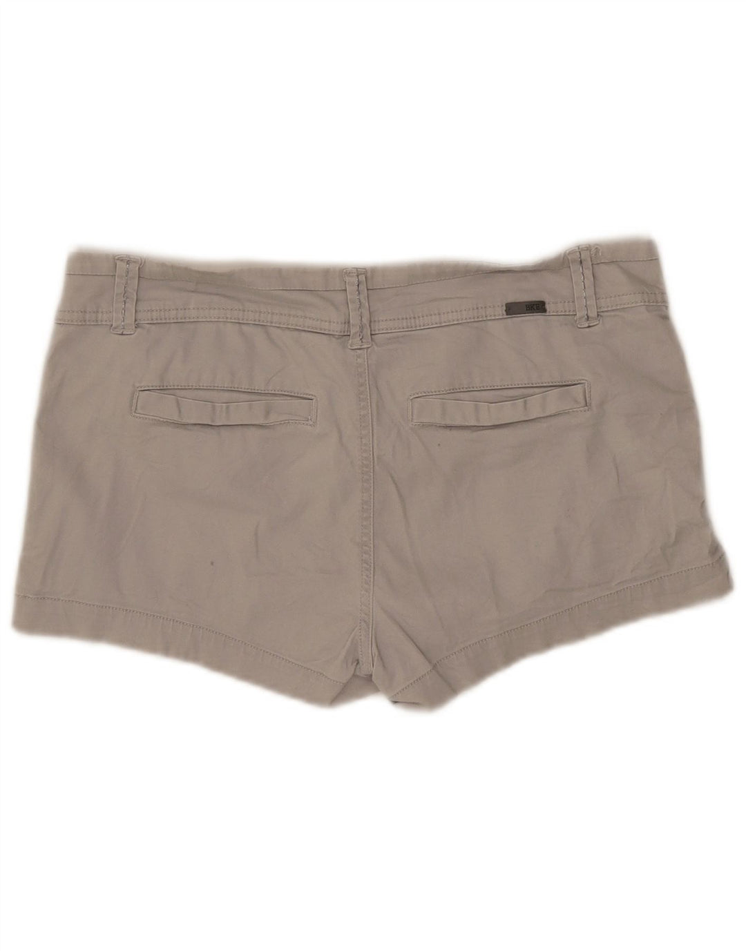 BKE Short Chino Taille Basse Femme W30 Coton Gris Moyen
