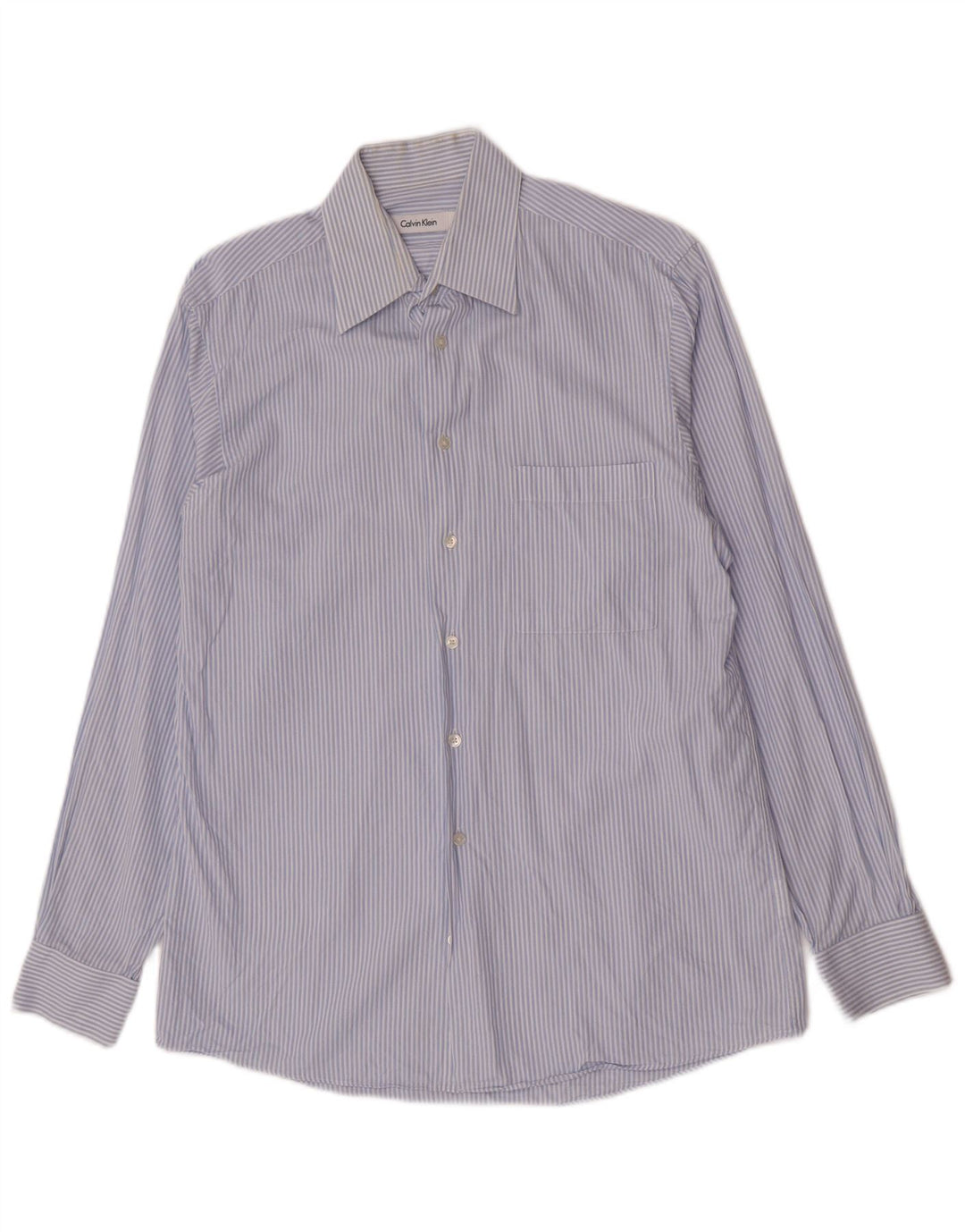Calvin Klein Chemise Homme Taille 15 1/2 Coton Rayé Bleu Moyen