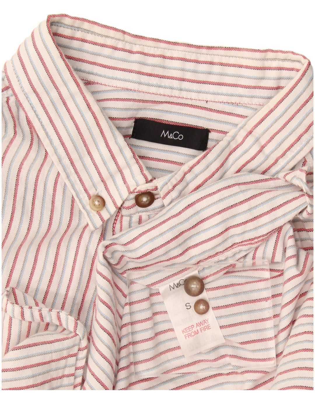 M&Co Chemise Homme Petit Coton Rayé Blanc