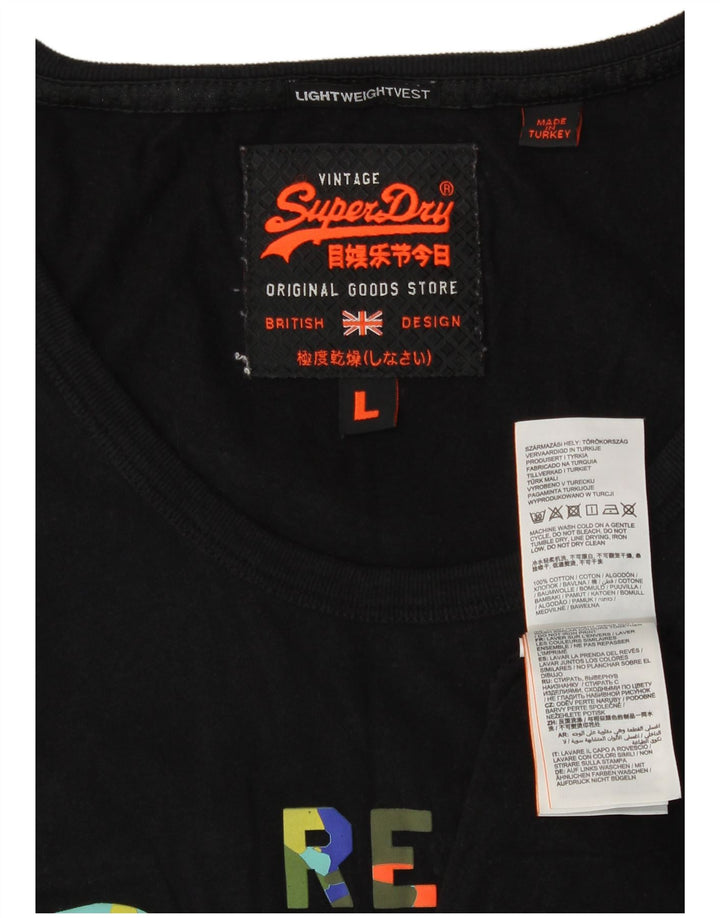 Superdry Débardeur Graphic Homme Large Noir Coton