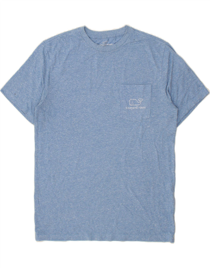 VINEYARD VINES Mens Graphic T-Shirt Top Small Blue Flecked Polyester Vintage Vineyard Vines and Second-Hand Vineyard Vines from Messina Hembry 
