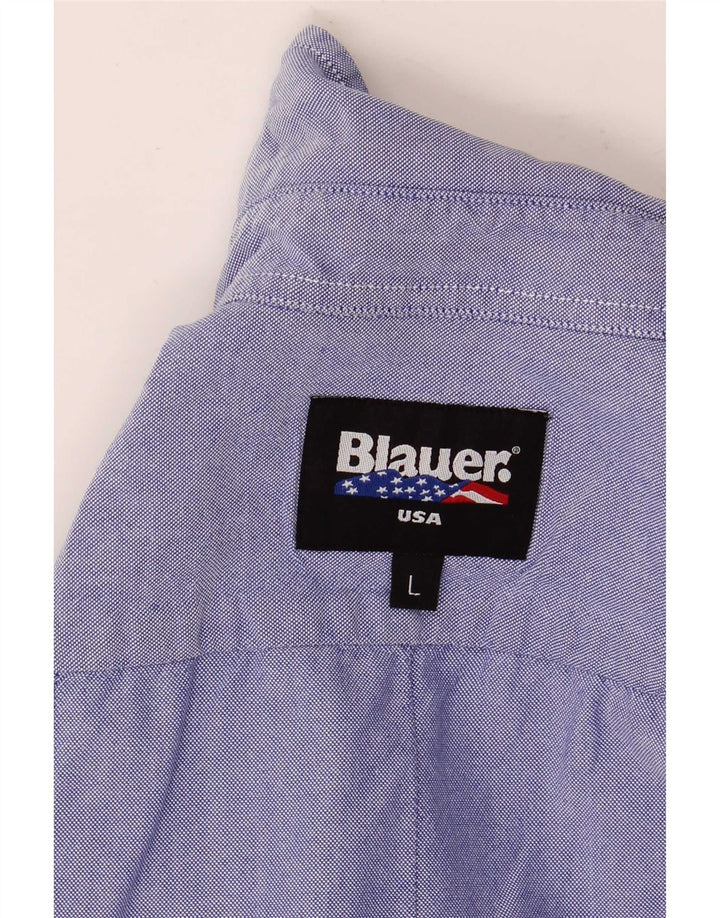 Blauer Chemise militaire graphique pour femme UK 16 Large Bleu