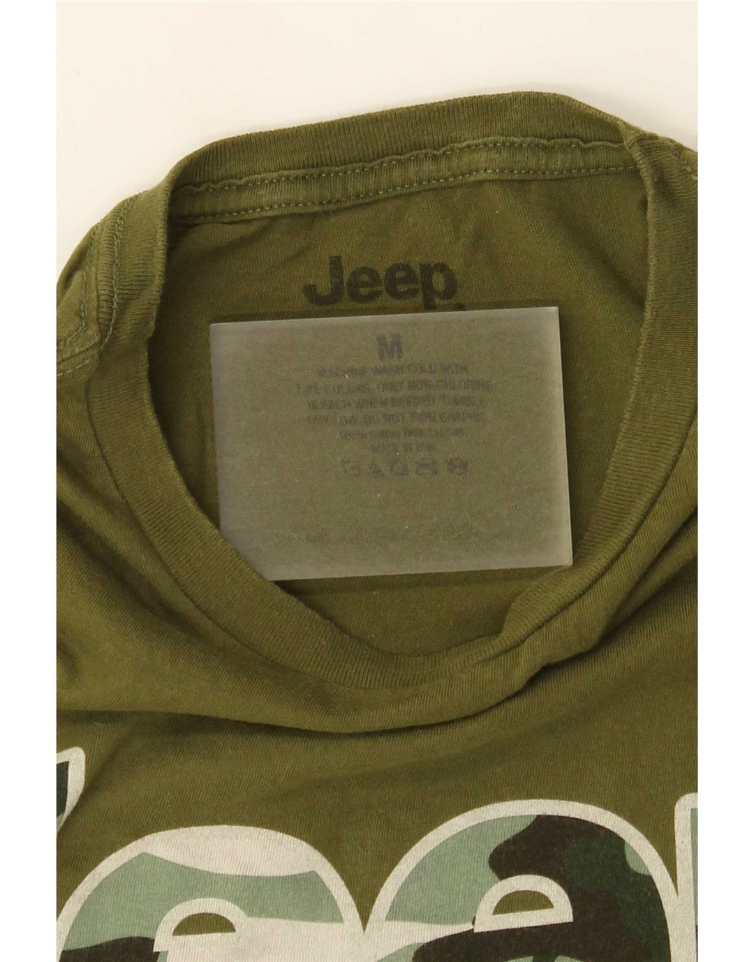 Jeep T-Shirt Regular Graphic Homme Vert Moyen Coton
