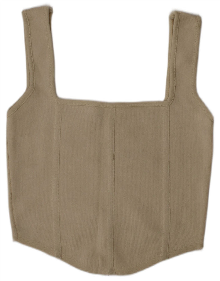 Top Court En Polyamide Beige Moyen | Zara Femme