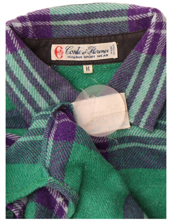CONTE OF FLORENCE Chemise Flanelle Homme Laine à Carreaux Vert Moyen