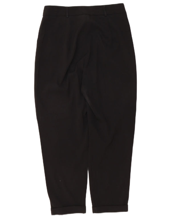 Oasis Womens High Waist Pegged Cropped Trousers UK 10 Small W30 L26 Black