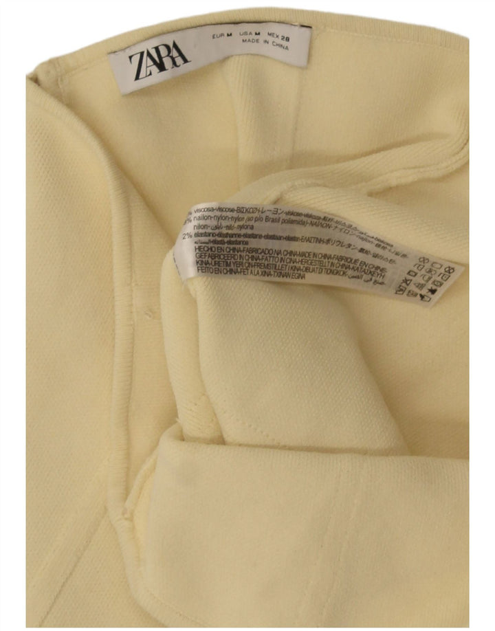 Zara Haut Corset Sans Bretelles Femme UK 12 Viscose Jaune Moyen