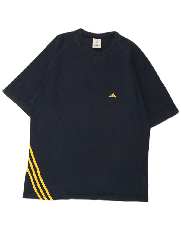 Adidas T-Shirt Homme Top UK 42/44 Large Bleu Marine Coton