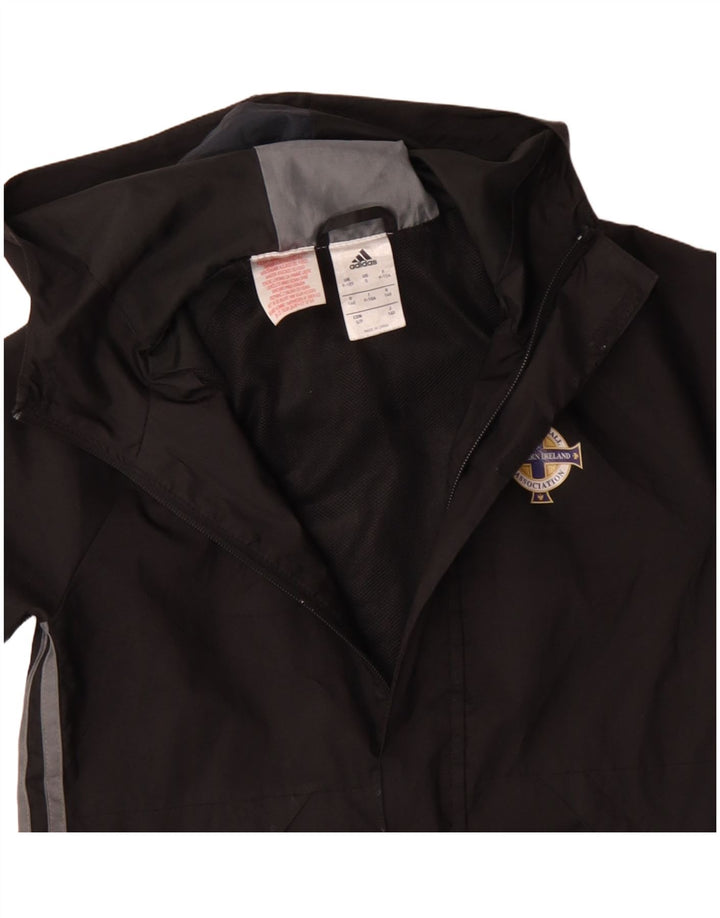 Adidas Veste coupe-vent à capuche graphique pour garçon 9-10 ans Noir Polyester