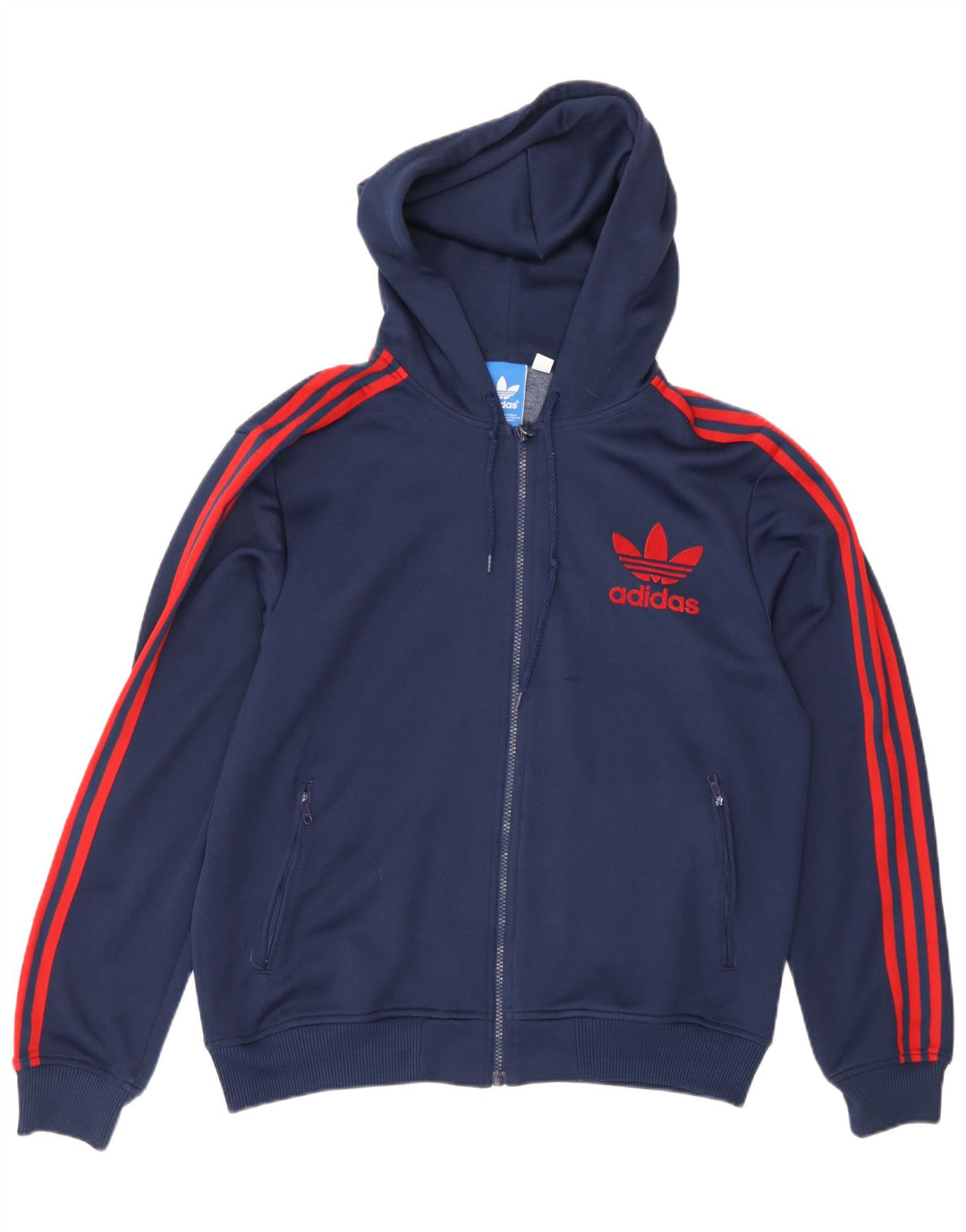 Adidas Pull à capuche zippé graphique pour homme Bleu marine moyen Polyester