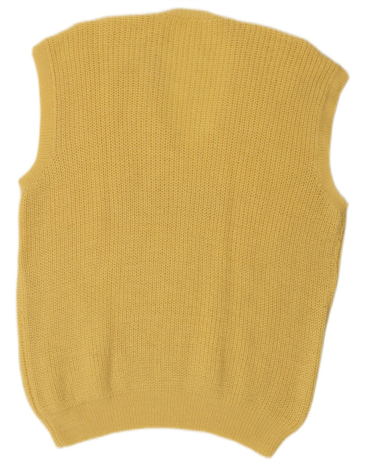 vintage Mens Vest Débardeur Grand Jaune