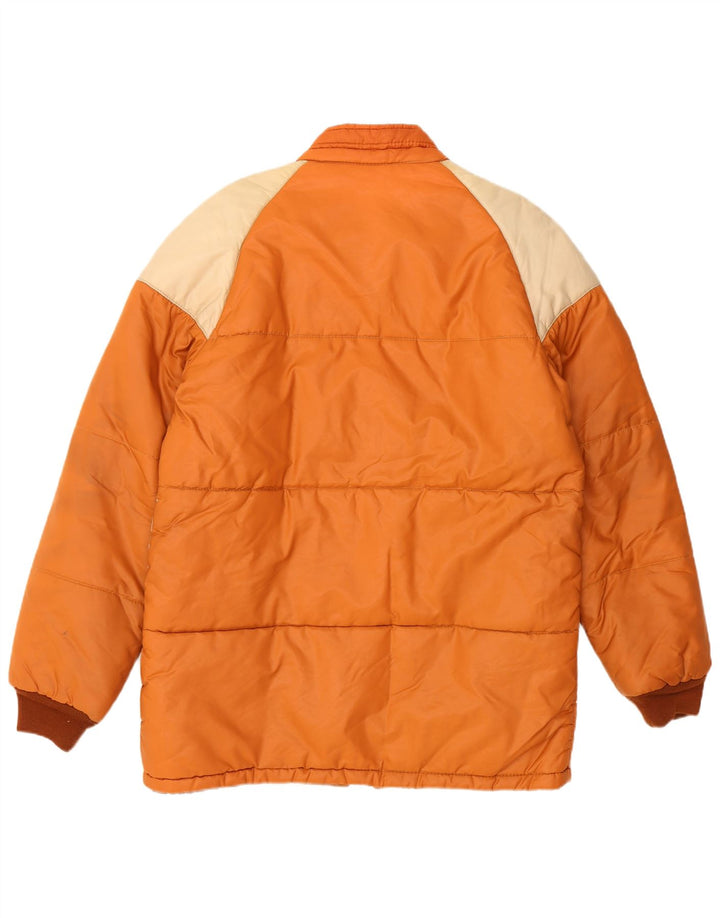 VINTAGE Veste matelassée homme IT 52 XL Orange Colourblock Polyester