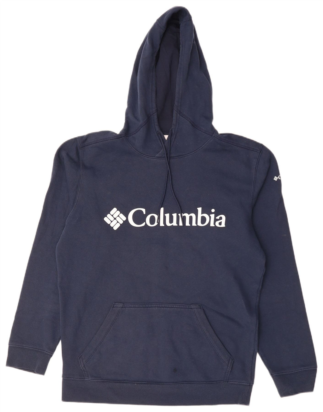 COLUMBIA Pull à Capuche Graphique Homme Bleu Marine Moyen Coton